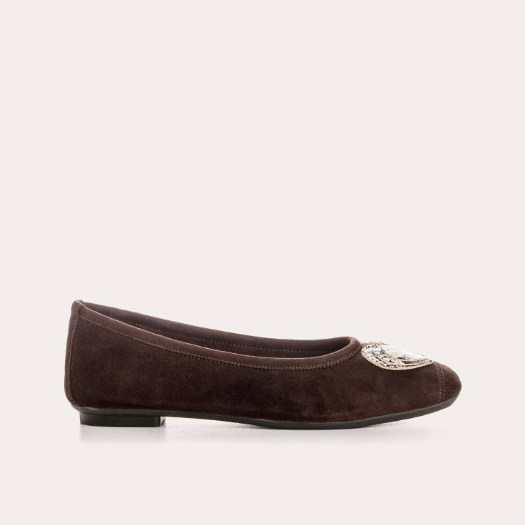 Ballet flats Reqins HOLOVE PYTHON MARRON