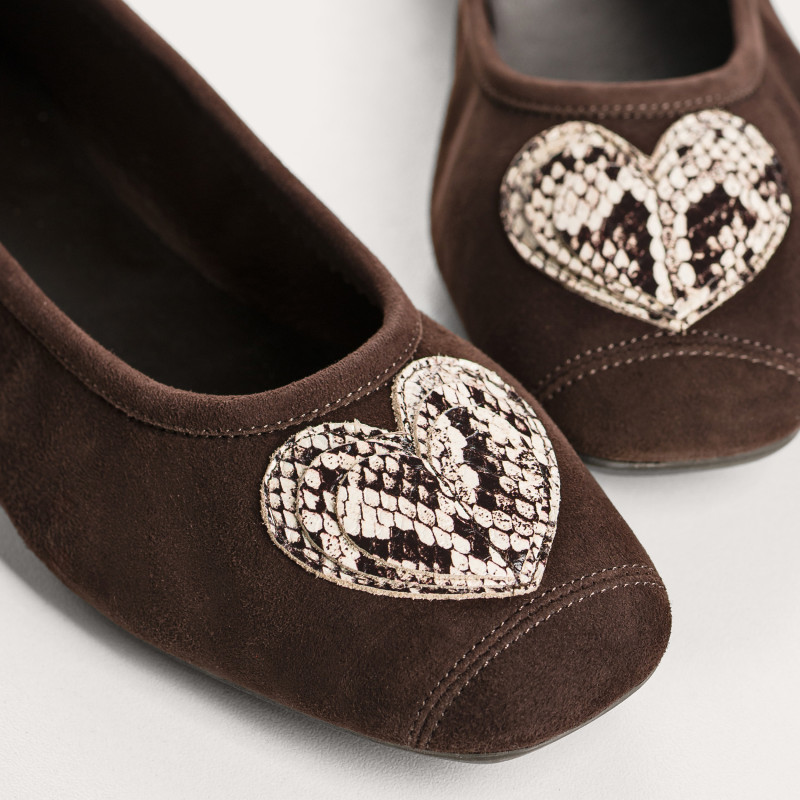 Ballet flats Reqins HOLOVE PYTHON MARRON