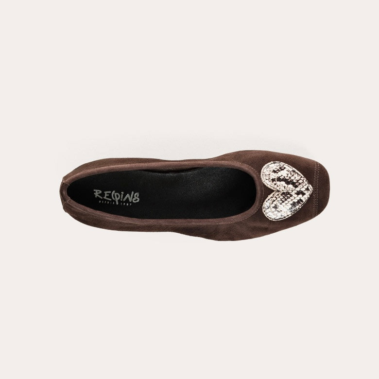 Ballet flats Reqins HOLOVE PYTHON MARRON